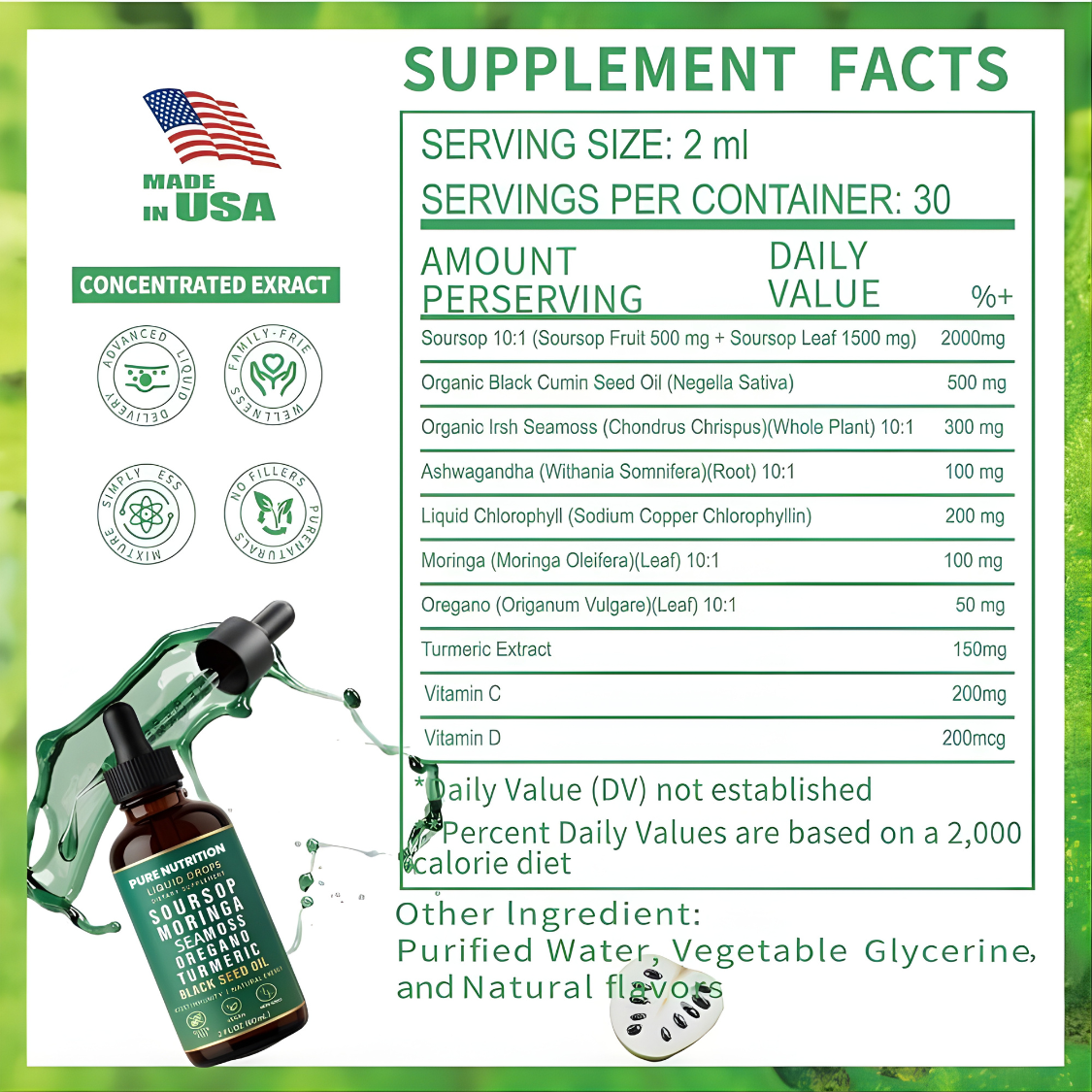 100% Organic 10-in-1 Soursop Extract Drops